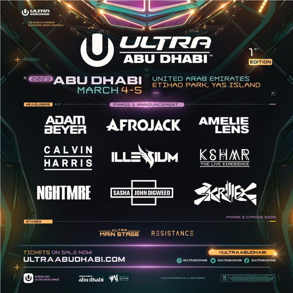 Lineup Ultra Abu Dhabi 2023